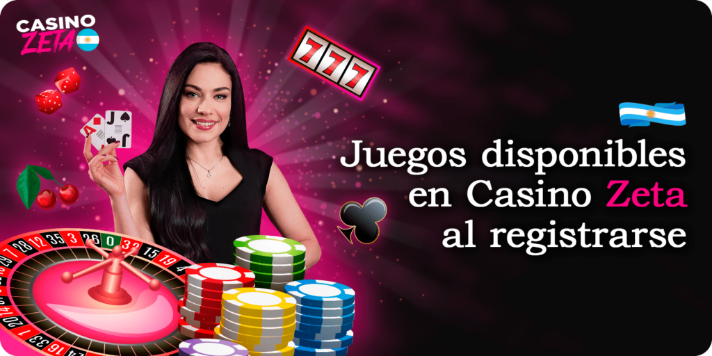 Juegos disponibles en Casino Zeta al registrarse